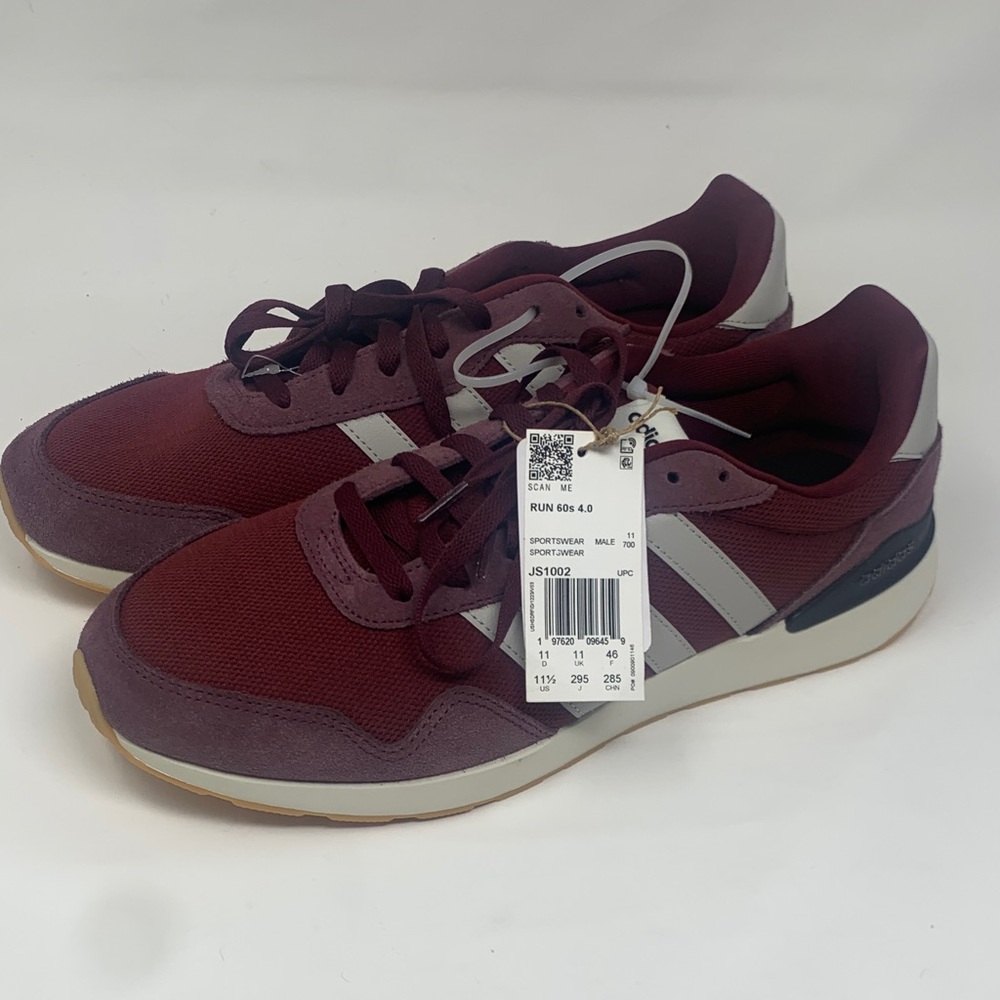 NWT Adidas run 60s 4.0 athletic lace up sneakers mens 11 1/2